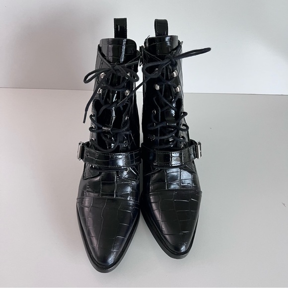 ALLSAINTS Women's Katy Croc-Embossed Boots - Picture 2 of 9